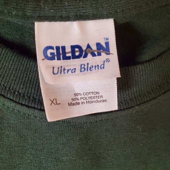 Vintage Unisex Graphic Cotton T-shirt Double Stitch Dog Music Green Sz XL NEW - Picture 3 of 3